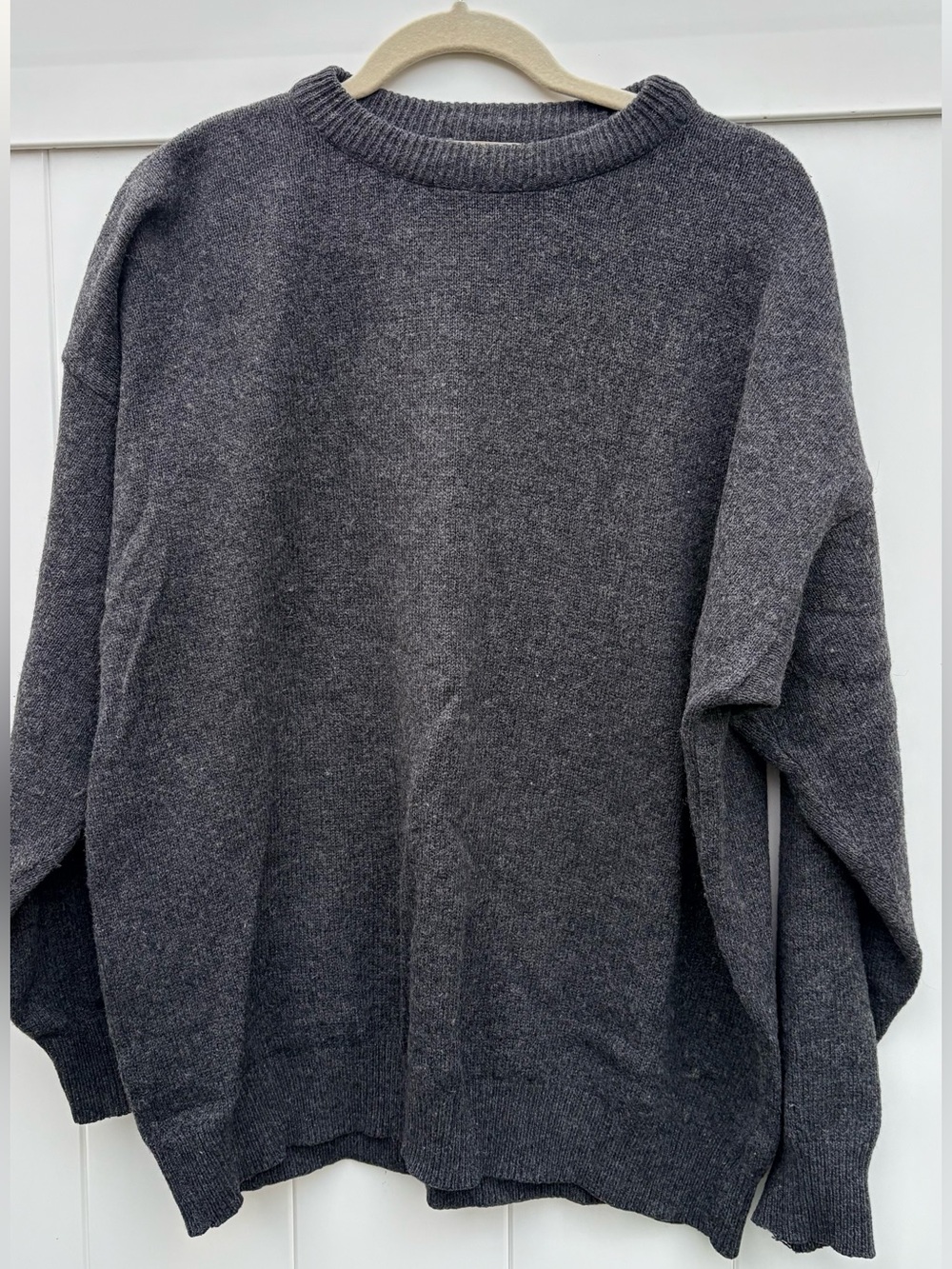 Vintage County Seat- WOOL grey mens sweater- size XL